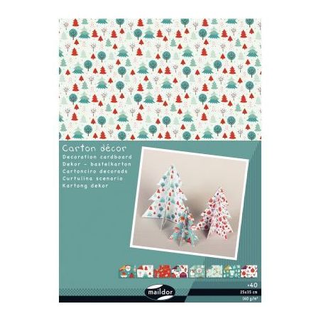 Achetez Paquet de 40 feuilles carton décoration assorties 25 x 35 cm thème Noël 354598C pas cher ..