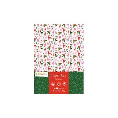 Achetez Paquet de 96 feuilles de papier motifs Noël 170 grammes 21 x 29,7 cm CC039 C pas cher sur M..
