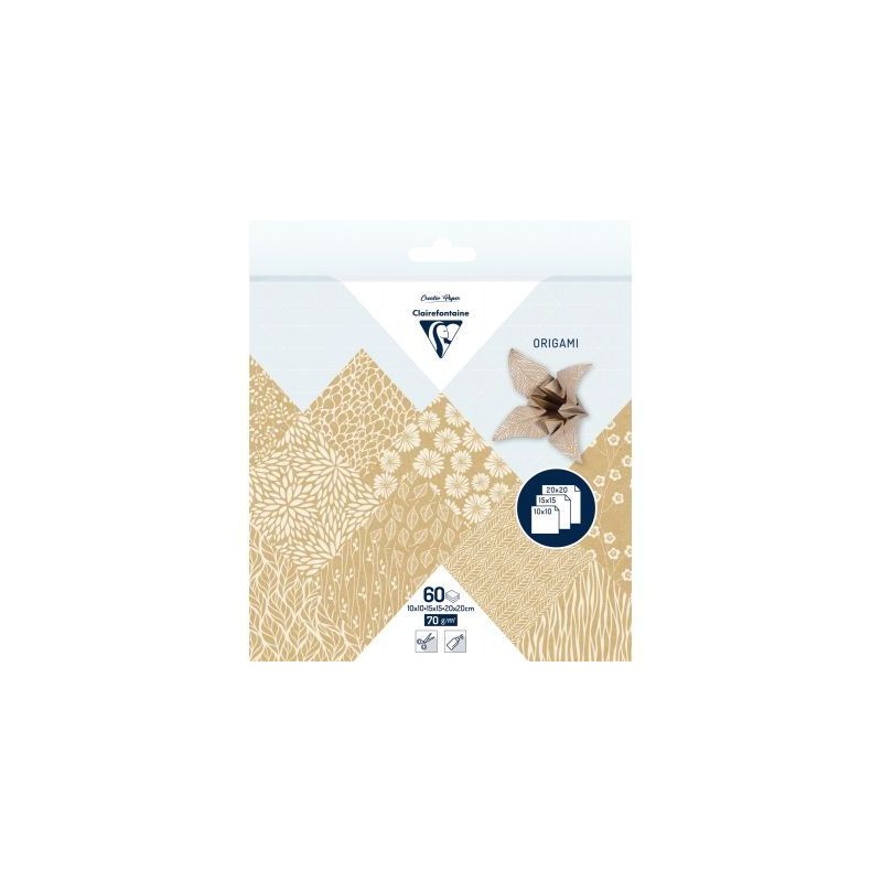 Achetez Pochette 60 feuillles origami 3 formats kraft floral 95355C pas cher sur Ma Rentrée Scolair..