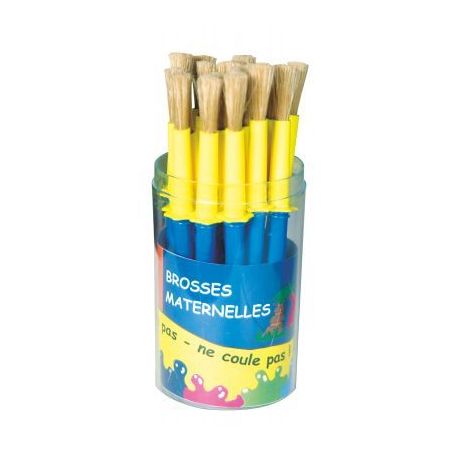 Achetez Pot de 20 brosses maternelle en soie de porc avec collerette anti salissure 31030875S-POT pa..