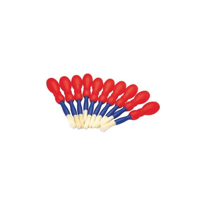 Lot de 10 pinceaux avec manche en plastique 82913/1292