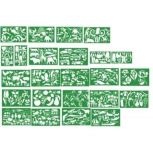 Achetez Lot de 24 pochoirs en plastique, thèmes assortis Q2624 QUERCETTI pas cher sur Ma Rentrée S..