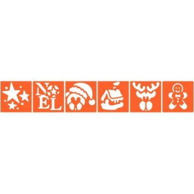 Achetez Paquet de 6 pochoirs en plastique thème Noël, lot n°2 225971 pas cher sur Ma Rentrée Sco..