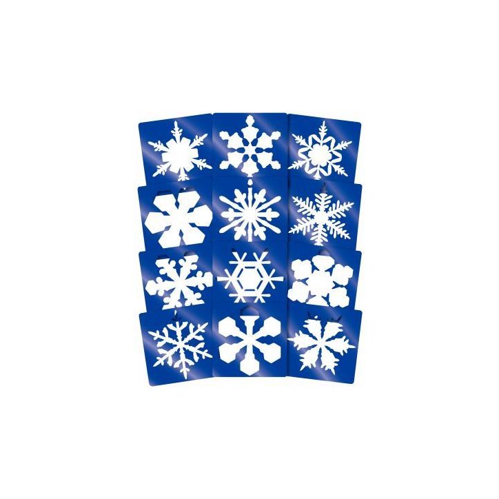 Lot de 12 pochoirs flocons de neige 1315989