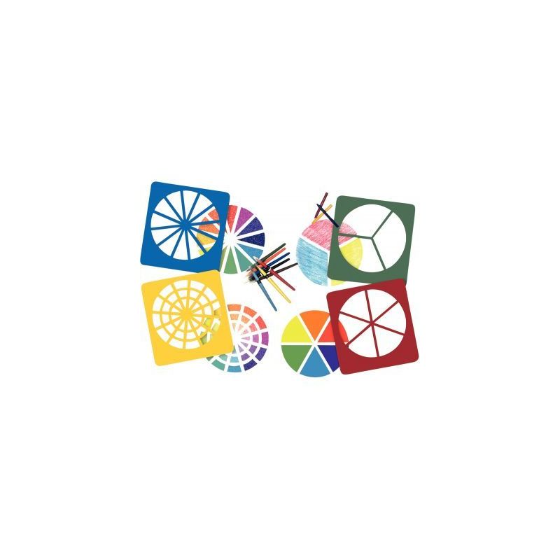 Achetez Lot de 4 pochoirs cercles et fractions 1310182 ROYLCO pas cher sur Ma Rentrée Scolaire