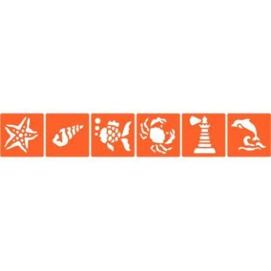 Achetez Paquet de 6 pochoirs en plastique, la mer 225550 pas cher sur Ma Rentrée Scolaire