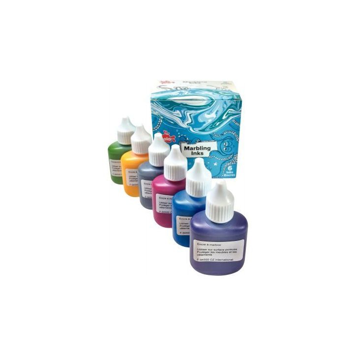 Kit de marbling 6 flacons 25ml, couleurs métalliques MIM25/6/A
