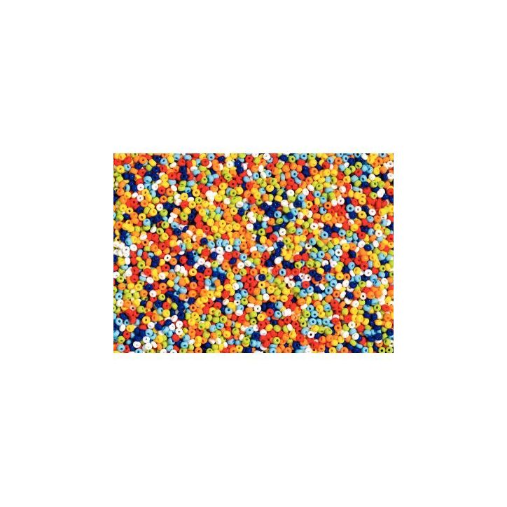 Bocal de 500 grammes de perles rocailles opaques cylindriques diamètre 5 mm assortis 1282/16617