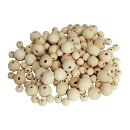 Achetez Seau de 600 perles bois brut 4 tailles 2043 pas cher sur Ma Rentrée Scolaire