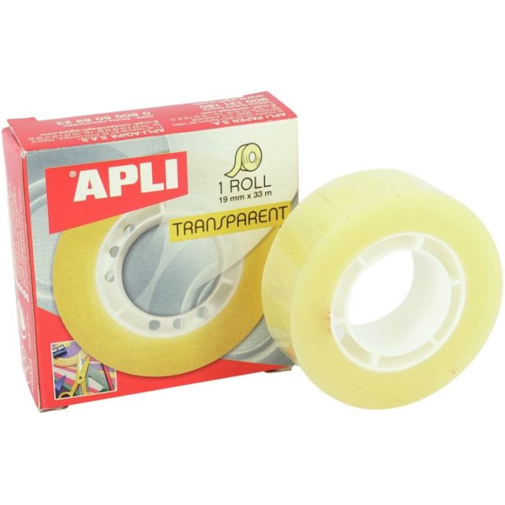 Rouleau adhésif transparent 19 mm x 33 m 14889 APLI