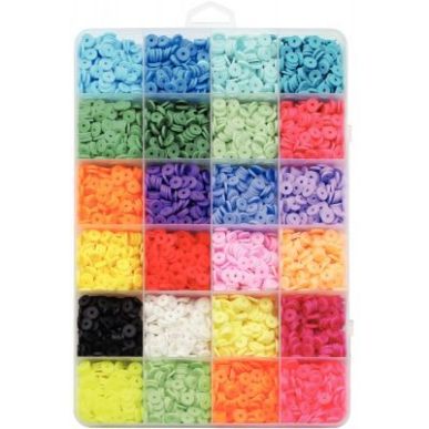 Achetez Boite de 5000 perles heishi 24 couleurs assortis 2175 pas cher sur Ma Rentrée Scolaire
