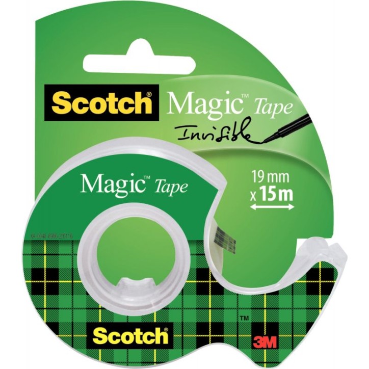 SCOTCH Ruban adhésif Magic invisible 19mm x 15m, sur dévidoir plastique 810