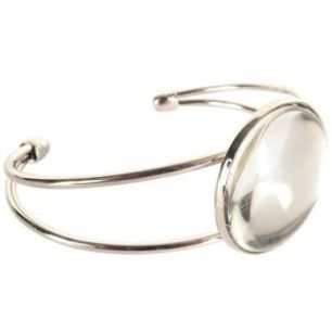 Achetez Sachet de 10 bracelets argentés rigides avec 10 cabochons en verre 270008 pas cher sur Ma R..