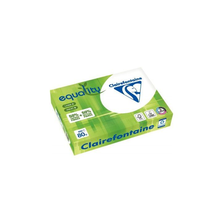 Ramette de 500 feuilles format A4 80g 50% recyclé EQUALITY 1502C CLAIREFONTAINE