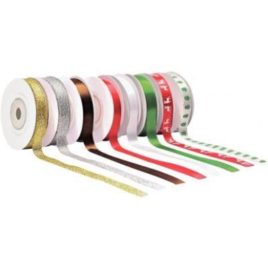 Achetez Lot de 8 rubans en satin Thème Noel 10mm x 10mètres L732008 pas cher sur Ma Rentrée Scola..