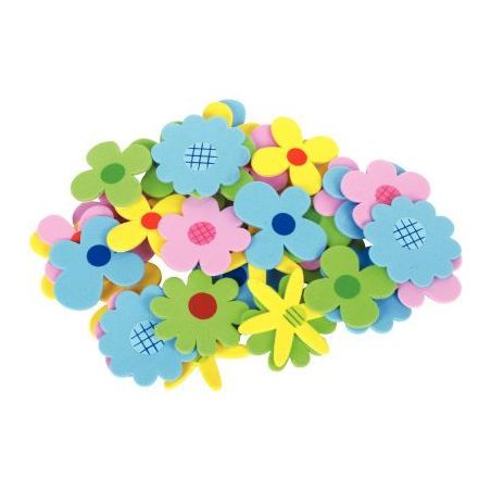 Achetez Sachet de 40 fleurs en mousse adhésive couleurs assorties 15140 AGIPA pas cher sur Ma Rentr..