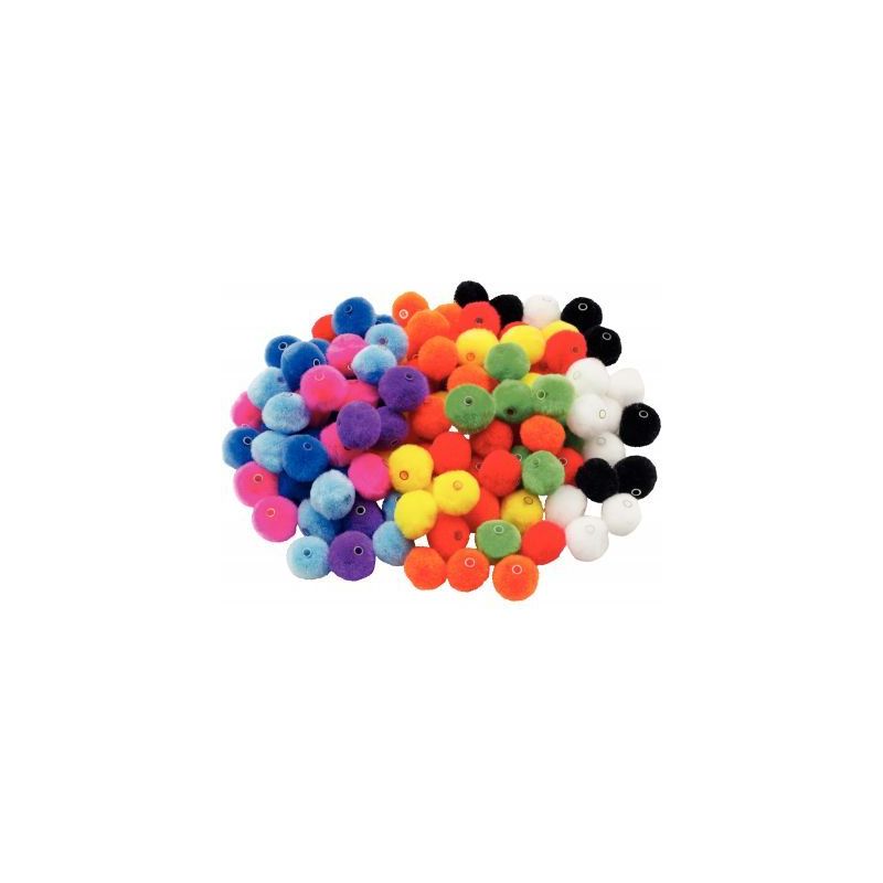 Achetez Sachet de 150 pompons a trou diamètre 20mm, 11 coloris assortis 2191 pas cher sur Ma Rentrî.