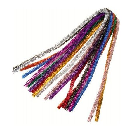 Achetez Sachet de 10 chenilles métallisées diamètre 9 mm et longueur 50 cm couleurs assorties 723..