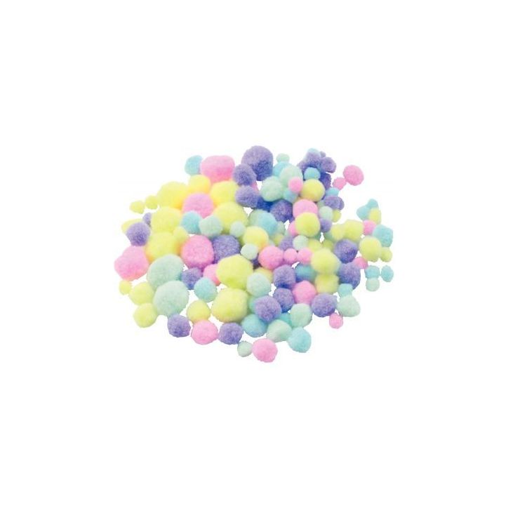 Sachet de 300 pompons pastel assortis 2178