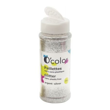Achetez Pot de 100 grammes de paillettes sans plastique coloris argent 2211 pas cher sur Ma Rentrée..