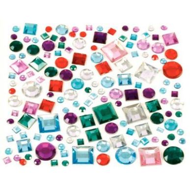 Achetez Sachet de 800 pierres décoratives en plastique à coller formes géométriques assorties 12..