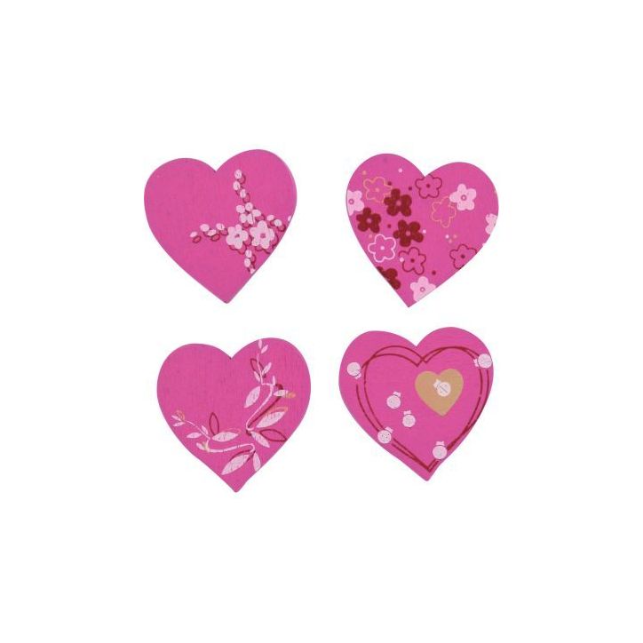 Sac de 32 cœurs bois peint assortis MAJ4143