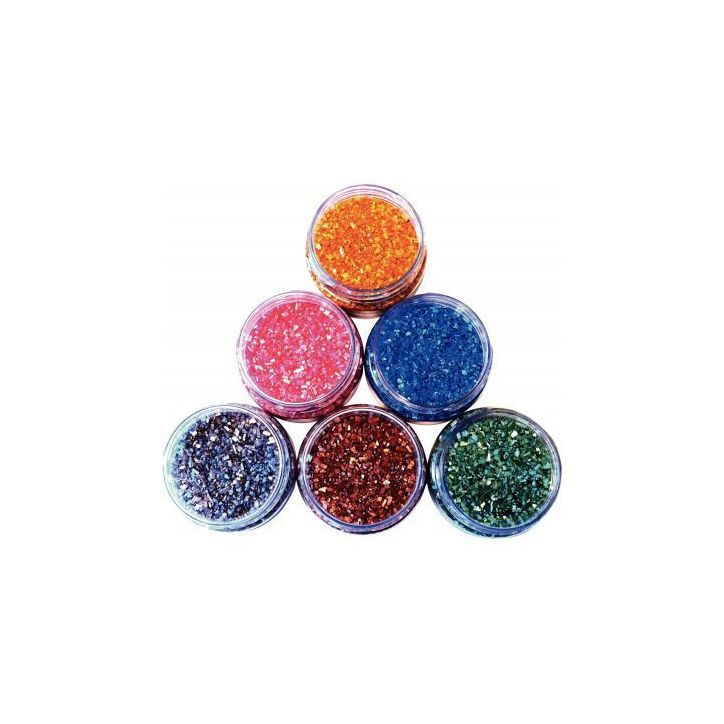 Lot de 6 salières de 150 grammes de cristaux de pierre nacrés EZNA6S150