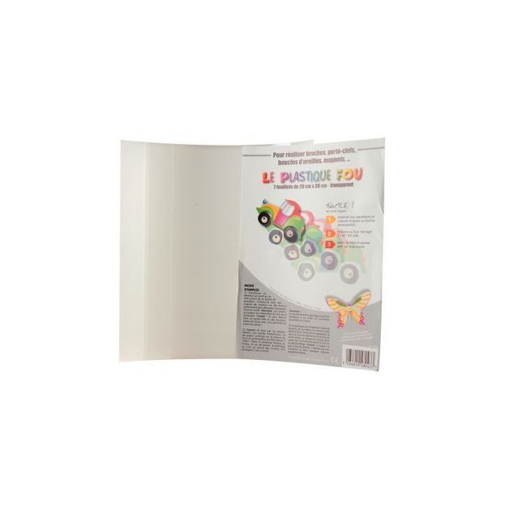 Pochette de 7 feuilles de plastique fou 20x30 cm transparent POC7FPFTRANS_01/48043