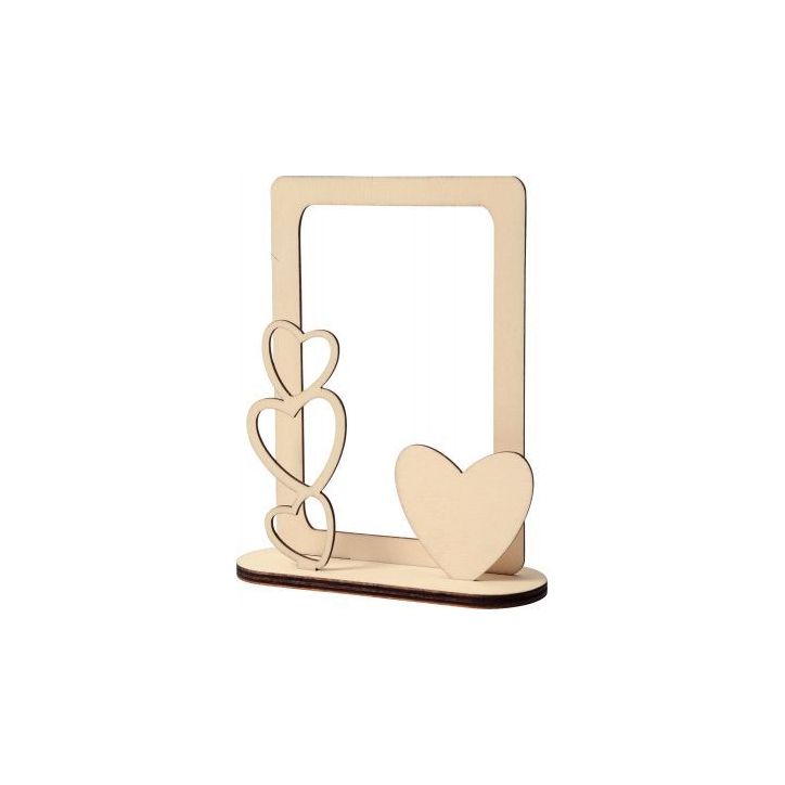 Cadre photo en bois, coeurs 7893