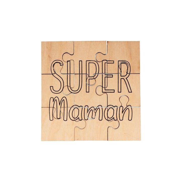 Puzzle en bois 9 pièces, Super Maman 14004077