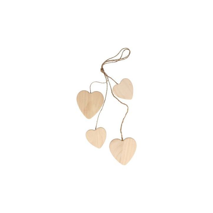 Suspension de 4 cœurs en bois 14001200