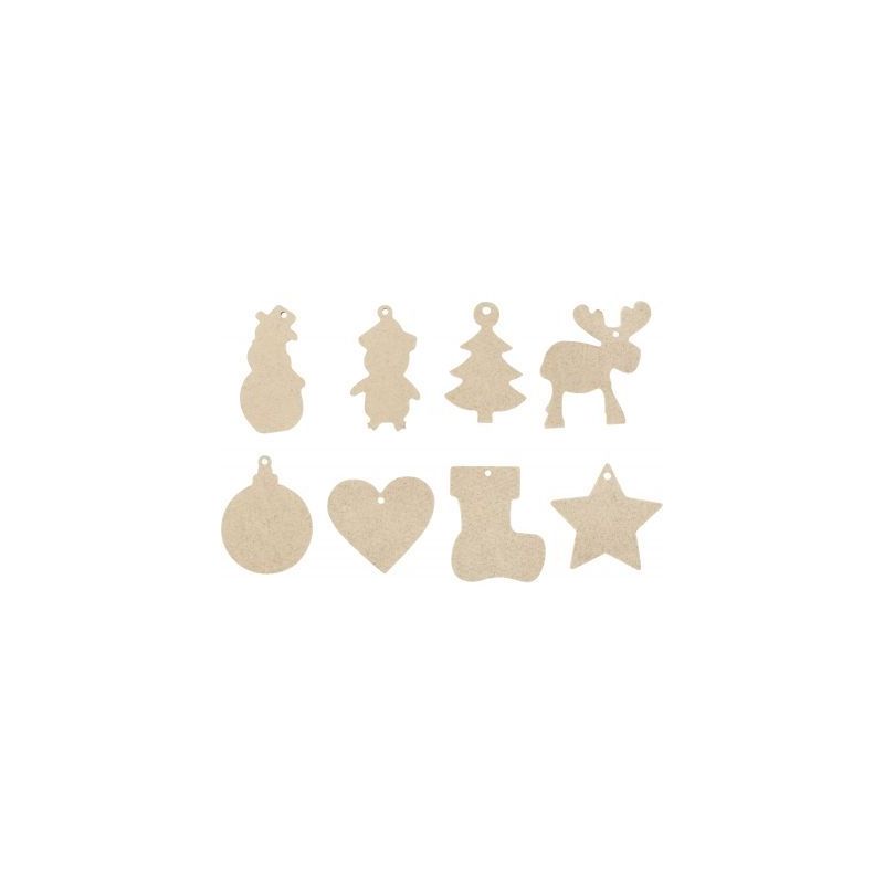 Achetez Lot de 80 décorations de Noël en bois assorties 2052 pas cher sur Ma Rentrée Scolaire