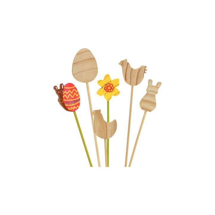 Lot de 12 piques fleurs Pâques 210115