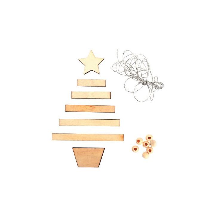 Lot de 10 suspensions sapin à lattes en bois 100389