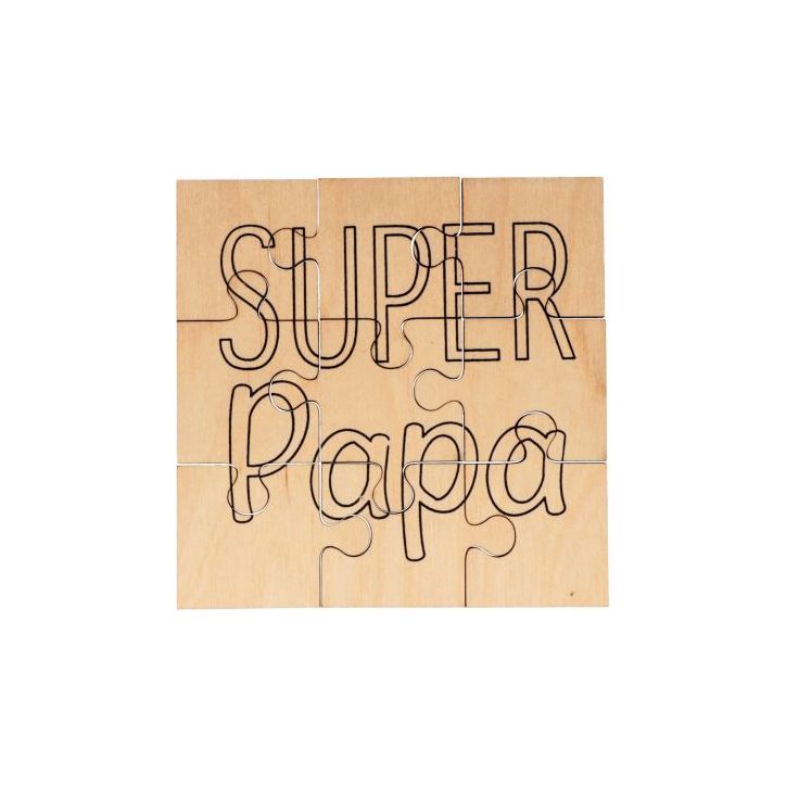 Puzzle en bois 9 pièces, Super Papa 14004076