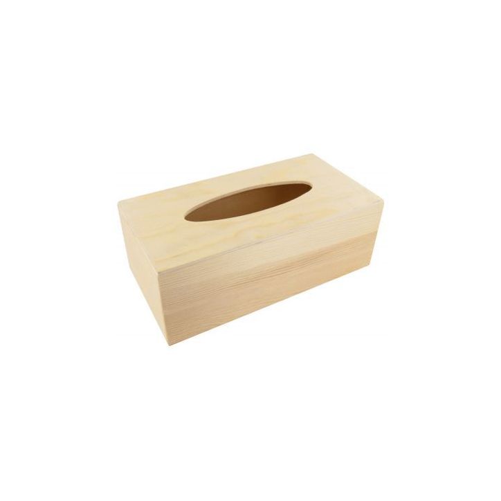 Boîte à mouchoirs rectangle, en bois MAJ7058
