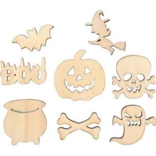 Achetez Lot de 24 embellissements thème halloween en bois 2850 pas cher sur Ma Rentrée Scolaire