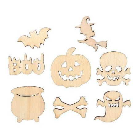 Achetez Lot de 24 embellissements thème halloween en bois 2850 pas cher sur Ma Rentrée Scolaire