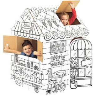 Achetez Maison géante à monter carton blanc 100053826 pas cher sur Ma Rentrée Scolaire