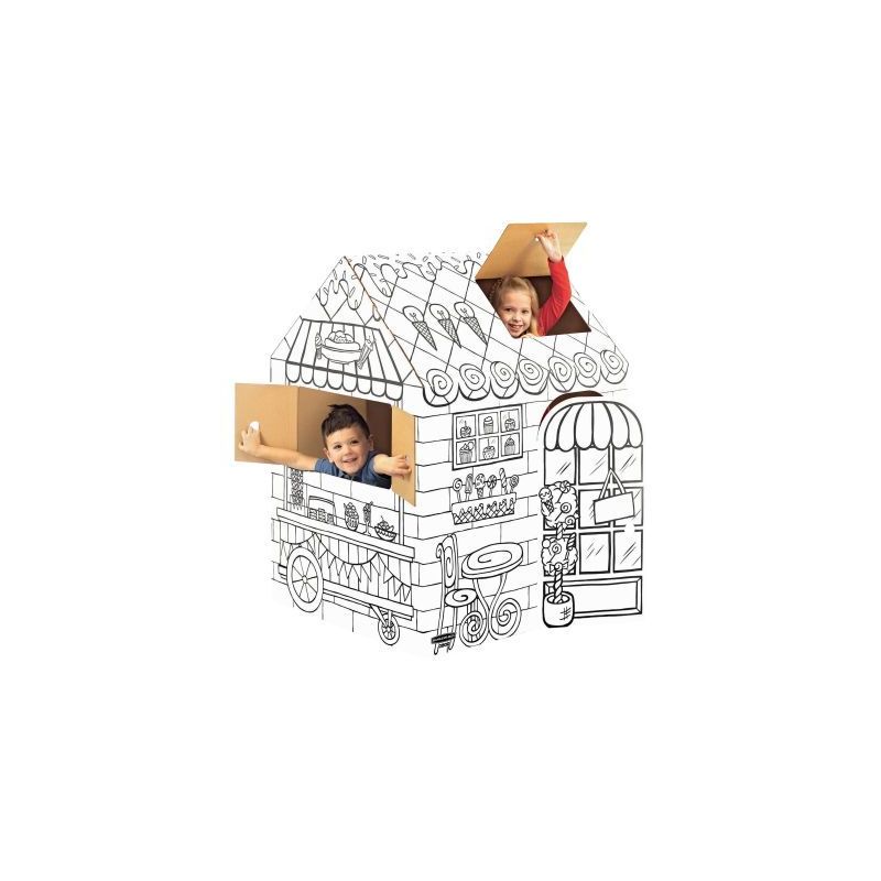 Achetez Maison géante à monter carton blanc 100053826 pas cher sur Ma Rentrée Scolaire