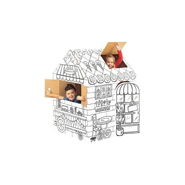 Maison géante à monter carton blanc 100053826