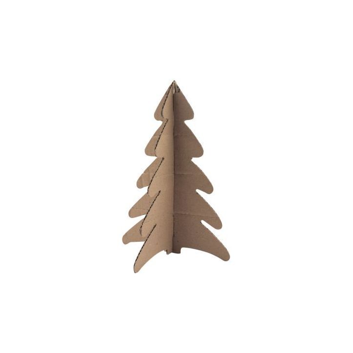 Lot de 15 sapins en carton brun, hauteur 24,5 cm L728030
