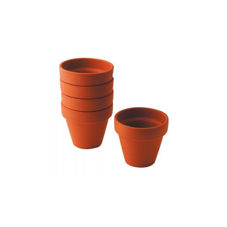 Lot de 5 pots en terre cuite, diamètre 9 cm 2160