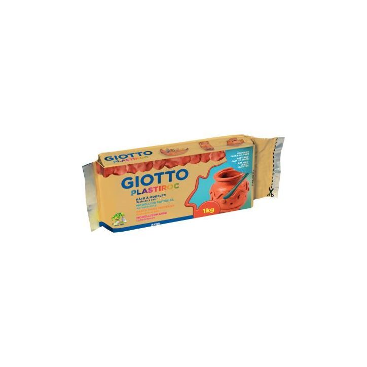 Pain de 1kg de pâte à modeler autodurcissante Plastiroc terracotta F685600 PLASTIROC GIOTTO