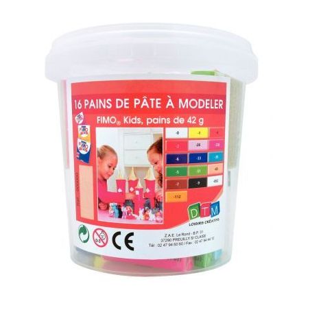 Achetez Atelier Fimo Kids, 16 pains de 42 grammes de pâte à modeler 262249 FIMO STAEDTLER pas cher..