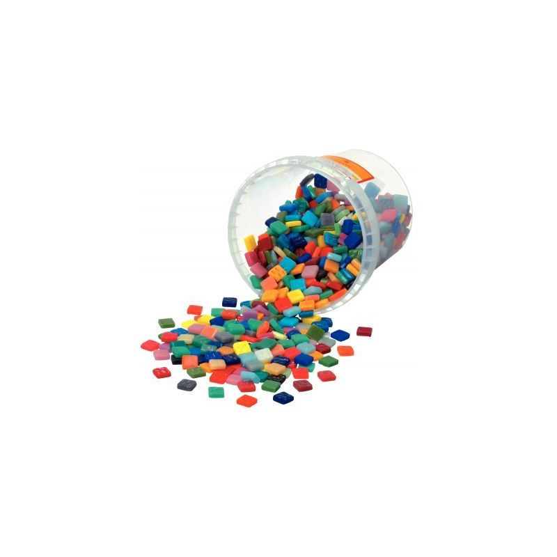 Achetez Seau de 1 litre de mosaïques smalt en pâte de verre. 10 couleurs assorties Dimensions : 1,..