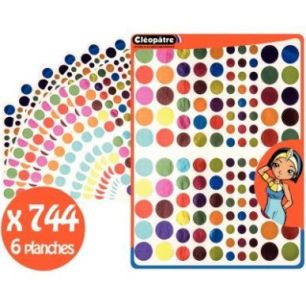 Achetez Pochette de 744 gommettes rondes métallisées assorties GARMULTIMET/6 CLEOPATRE pas cher su..