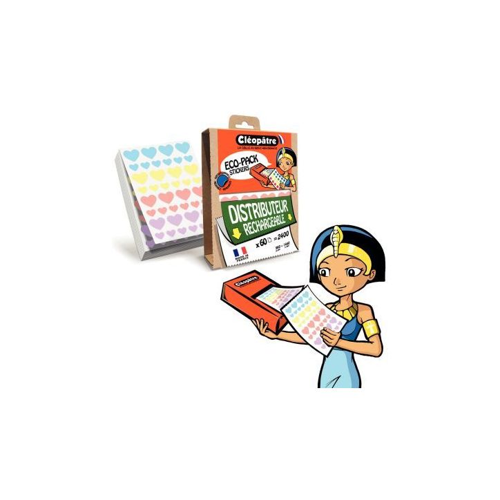 Ecopack de 2400 gommettes coeur assorties ECOPACK-CO4 CLEOPATRE
