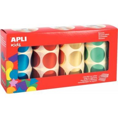 Achetez Lot de 4 rouleaux de gommettes rondes XL Ø33mm métal assorties 18400 APLI KIDS APLI pas ch..