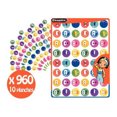 Achetez Pochette 960 gommettes smileys repositionnables GS17/10 CLEOPATRE pas cher sur Ma Rentrée S..